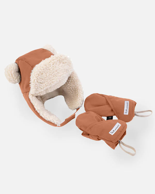 7 UHR MORGENS, 7AM - THE CUB SET - BENJI | HAT & MITTENS - 12M-18M - Farbe: Spice