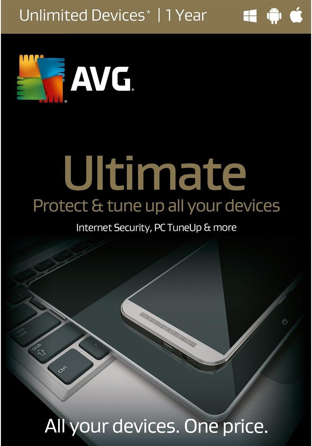 AVG, AVG - Ultimate Unbegrenzte Anzahl von Geräten - Int. Sicherheit & Tuneup 1Jahr PC/Mac/Android