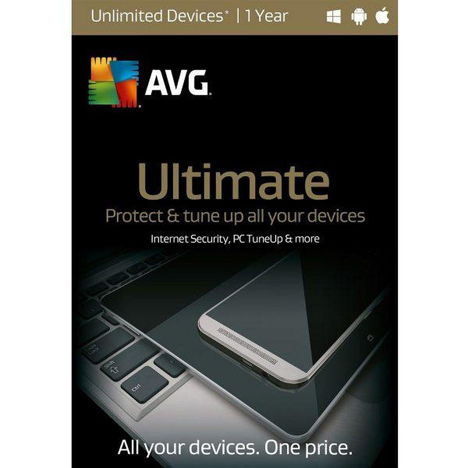 AVG, AVG - Ultimate Unbegrenzte Benutzer (maximal 10 Benutzer) Internet Security & Tuneup 1 Jahr BIL