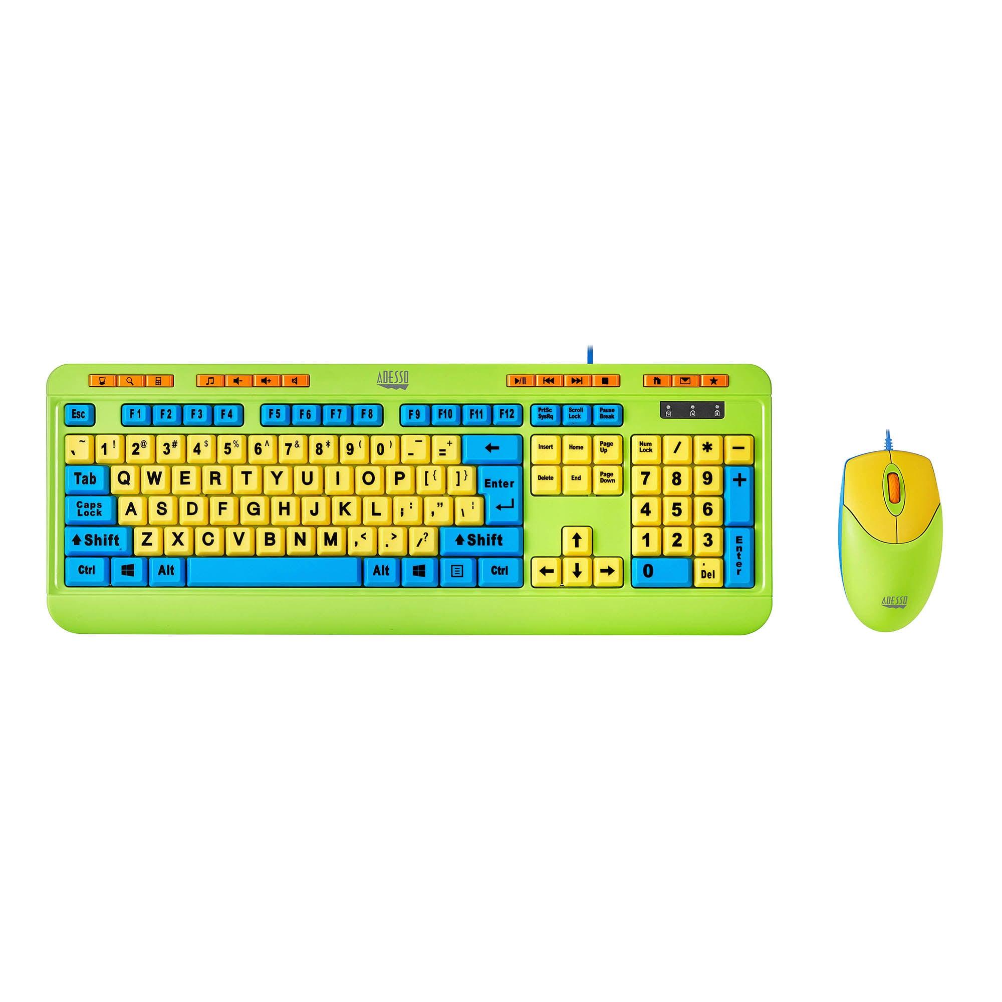 Adesso, Adesso - Tastatur & Maus Combo Wired Antimicrobial Kids Large Print