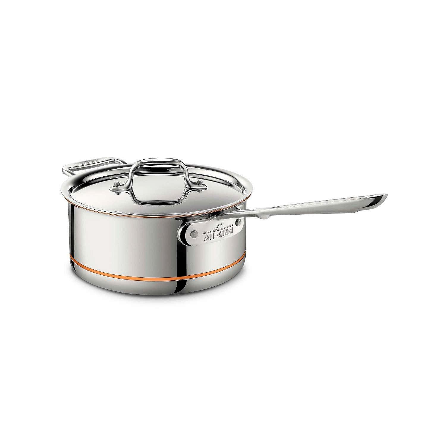 All-Clad, All-Clad - Kupferkern 5-Lagen-Verbundkochgeschirr, Saucenpfanne mit Deckel, 3-Qt