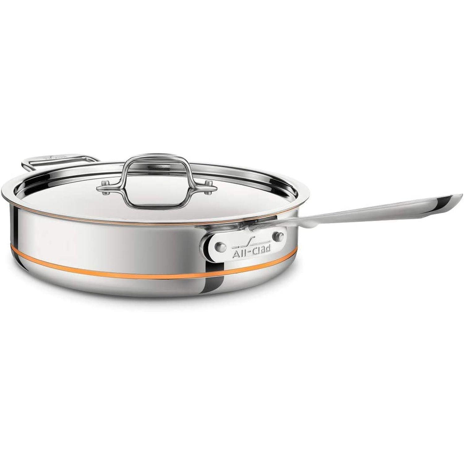 All-Clad, All-Clad - Kupferkern 5-Lagen-Verbundkochgeschirr, Sauteuse mit Deckel, 5-QT