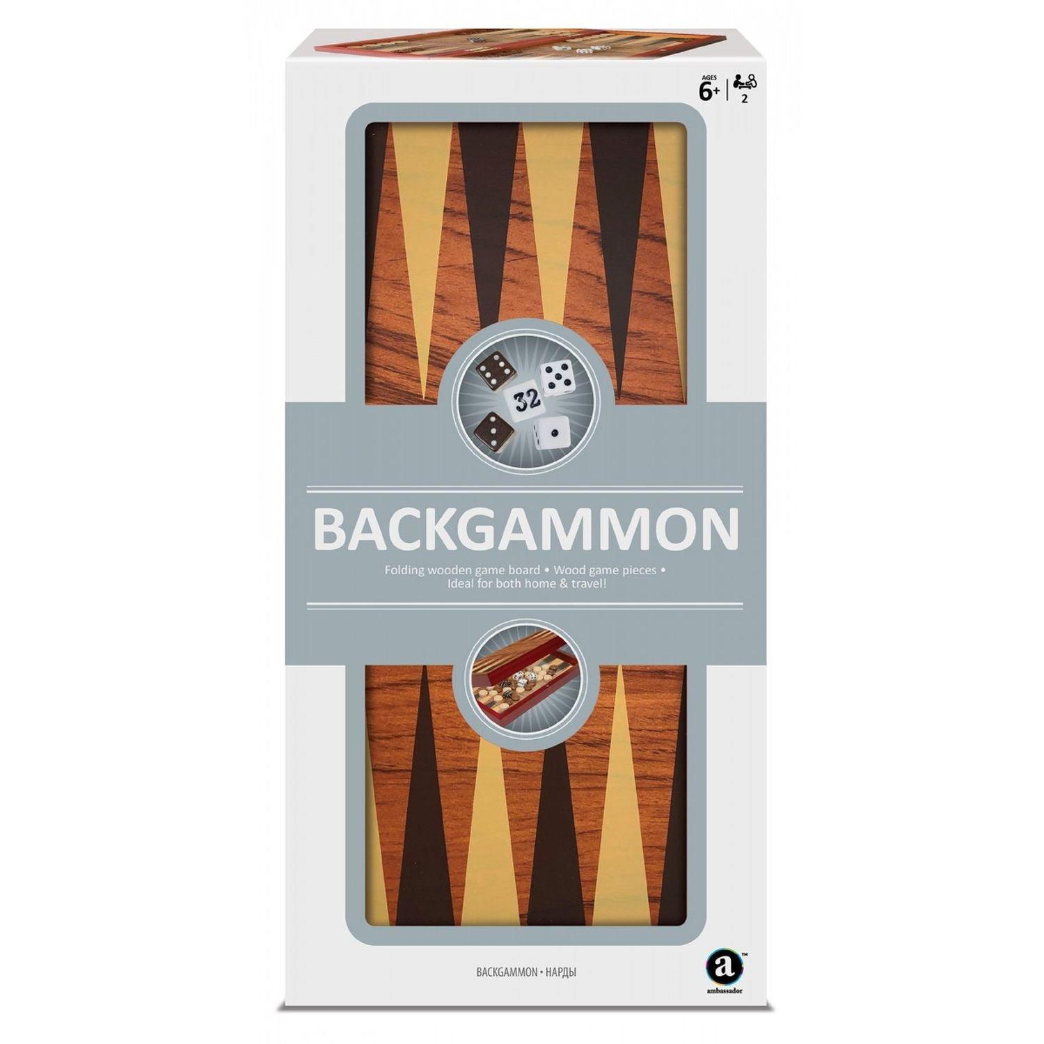 Botschafter, Ambassador - Klappbares Holz Backgammon-Set