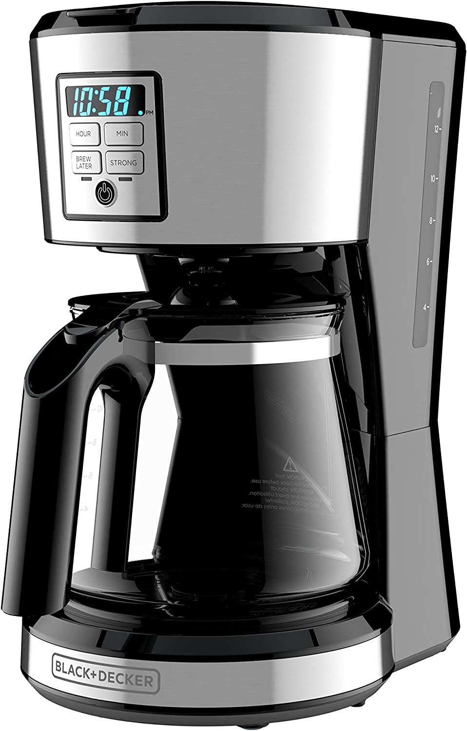 BLACK+DECKER, BLACK+DECKER - 12-Tassen* Kaffeemaschine, programmierbar, exklusive VORTEX? Technologie, Edelstahl - CM1331S