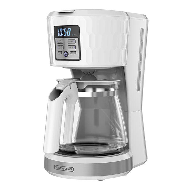 BLACK+DECKER, BLACK+DECKER - Programmierbare Kaffeemaschine Honeycomb 12-Tassen - Weiß - CM1251WC