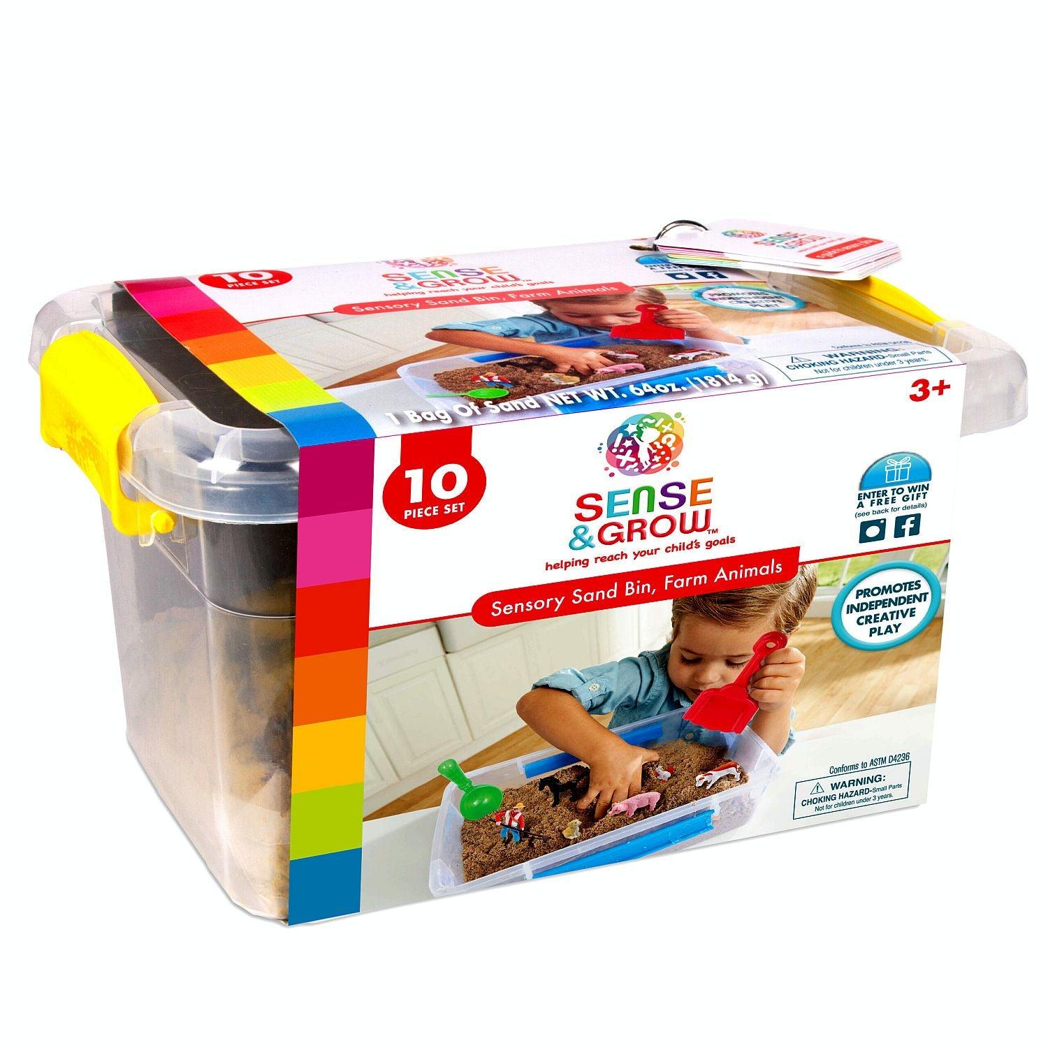 Be Amazing Toys - Erstaunliche Spielzeuge, Be Amazing Toys - Sense and Grow - Sensory Sand Bin - Bauernhoftiere