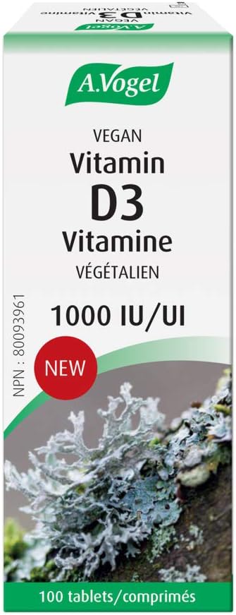 BioForce, BioForce - A.Vogel Remedies, VEGAN VITAMin D3 - VITAMIN D DE-Mangelprävention, 100 TABEN