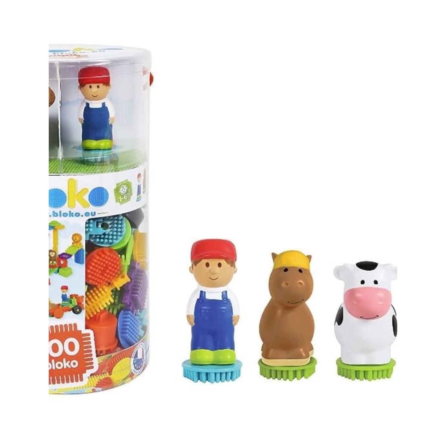 Bloko, Bloko - Tube 100 Pcs Bloko mit 2 - 3D Figuren - Bauernhof