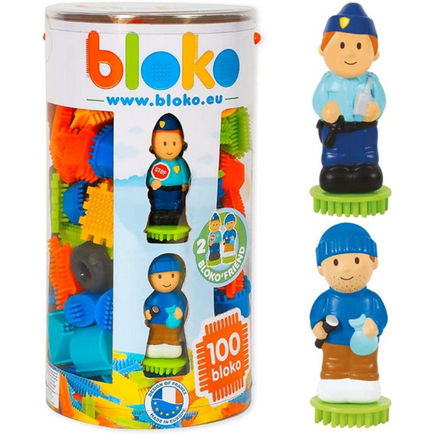 Bloko, Bloko - Tube 100 Pcs mit 2 - 3D Figuren - Polizei und Dieb