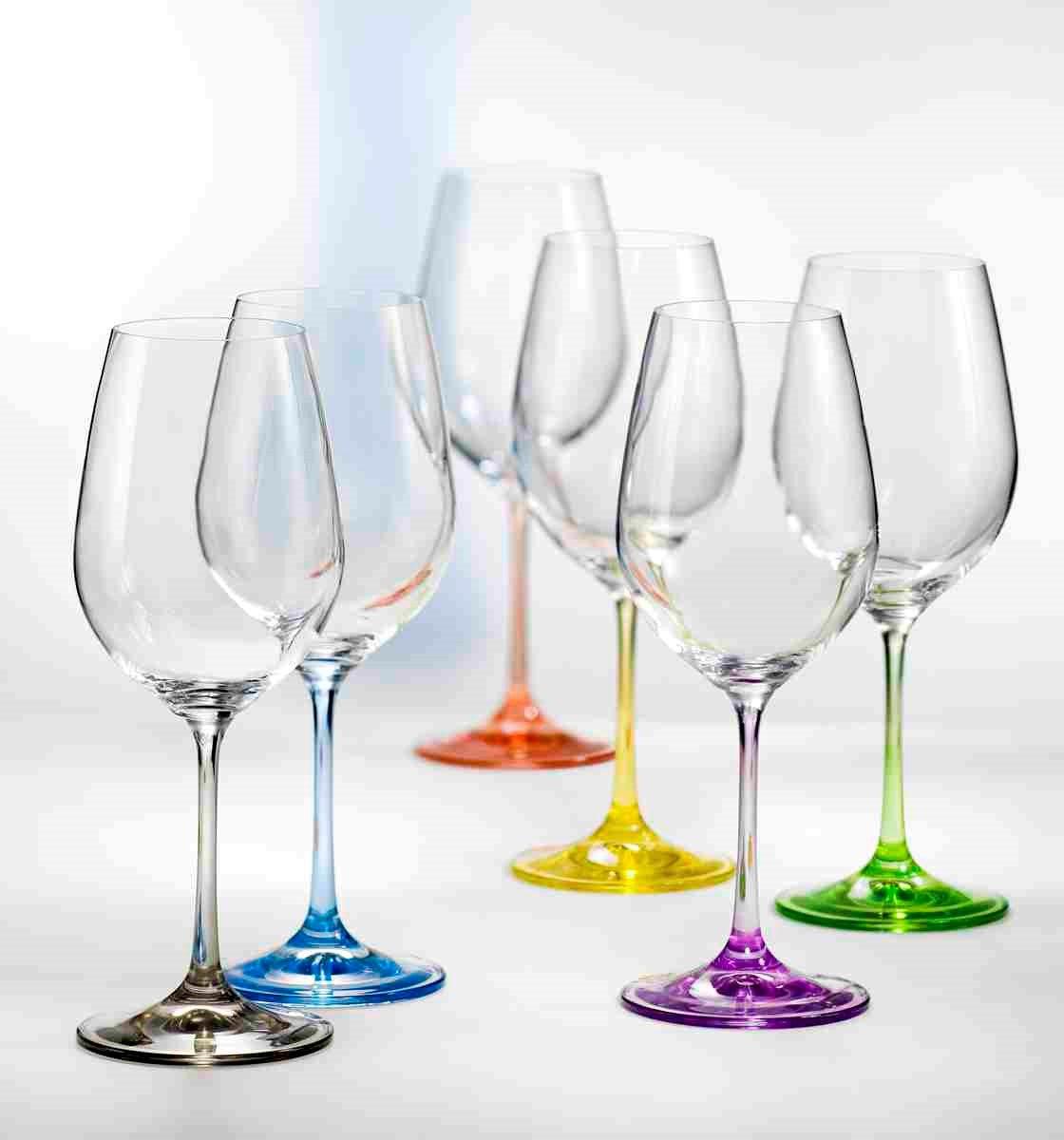 Bohemia Kristall, Bohemia Crystal - Rainbow Wein (6er Set) sortiert 350ml