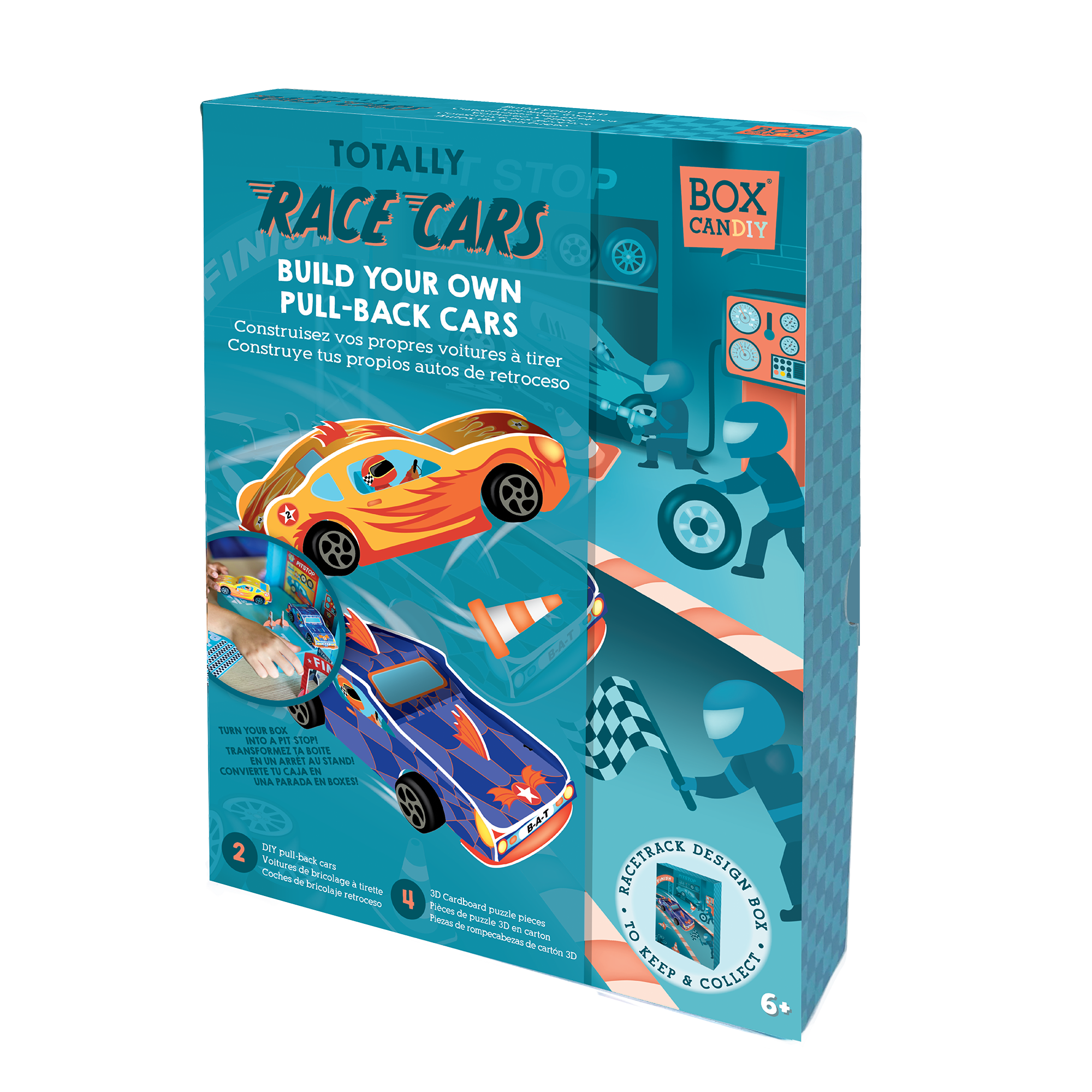 Box-Kandy, Box Candiy - Totally Race Cars - Pull-Back Race Cars Kunstset