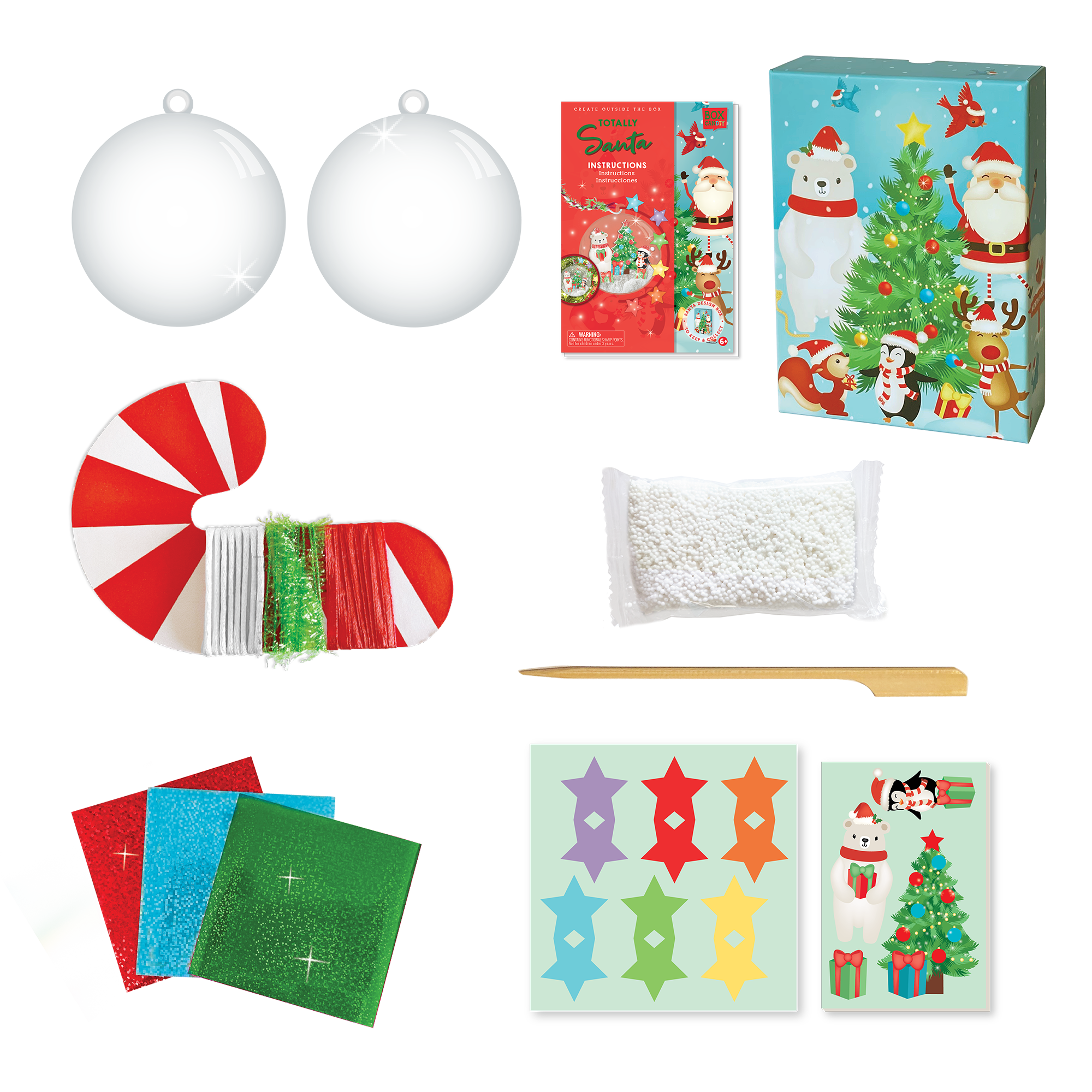 Box-Kandy, Box Candiy - Totally Santa - Weihnachtsbaumschmuck Kunstset