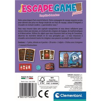 Clementoni, Clementoni - Escape Game - Enquete e Londres (FR)