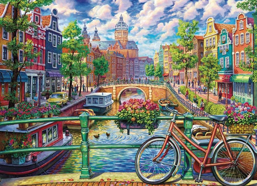 Kopfsteinpflaster-Hügel, Cobble Hill - Amsterdam Canal (1000-teiliges Puzzle)