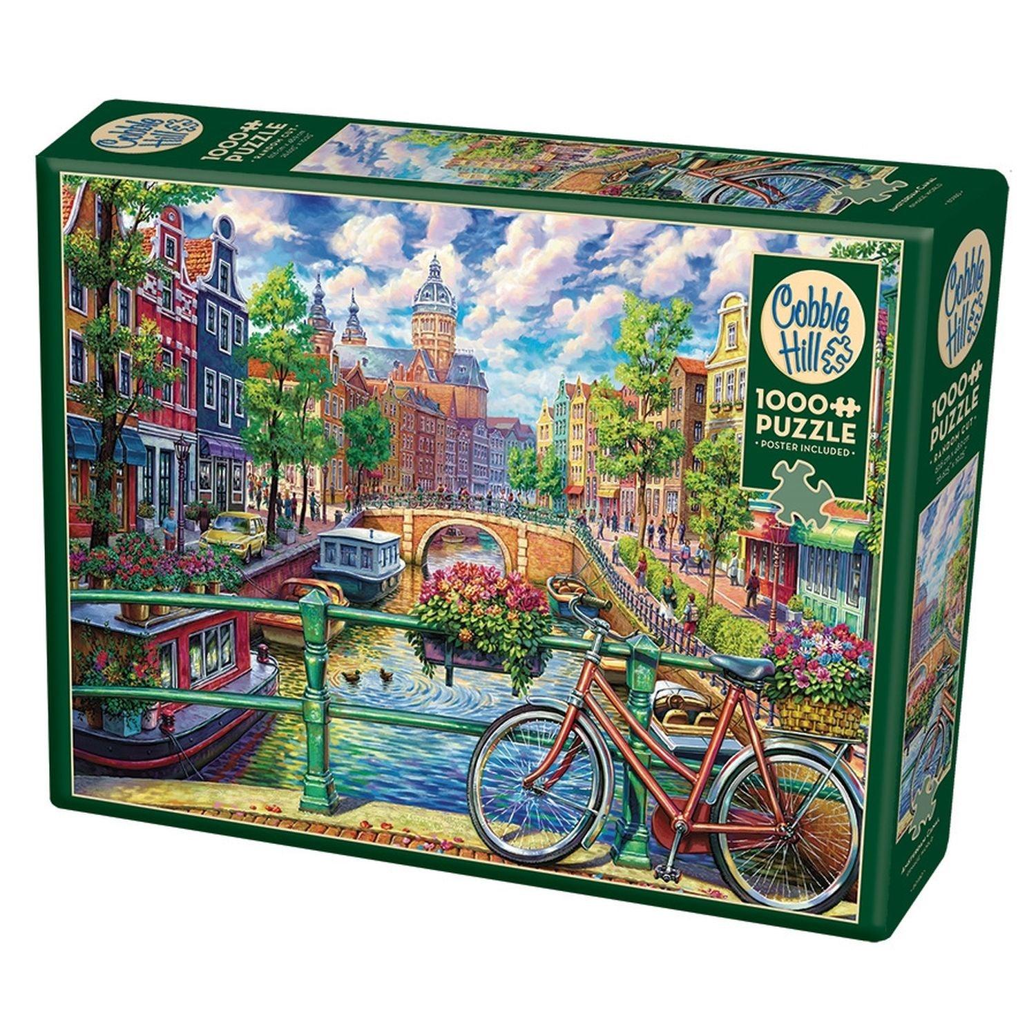 Kopfsteinpflaster-Hügel, Cobble Hill - Amsterdam Canal (1000-teiliges Puzzle)