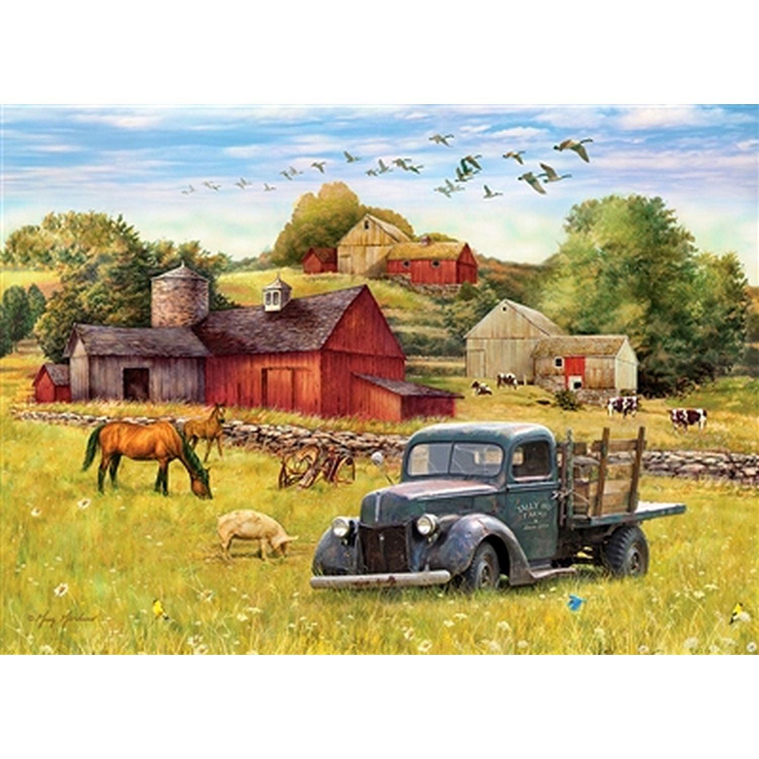 Kopfsteinpflaster-Hügel, Cobble Hill - Blue Truck Farm (Puzzle-Tablett)35-teiliges Tablett