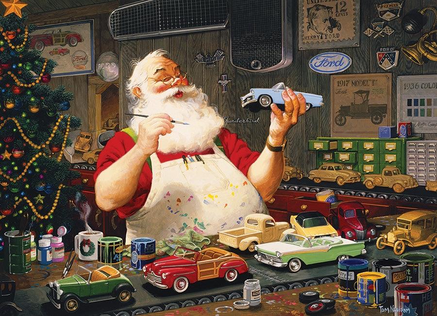 Kopfsteinpflaster-Hügel, Cobble Hill - Der Weihnachtsmann malt Autos (1000-teiliges Puzzle)