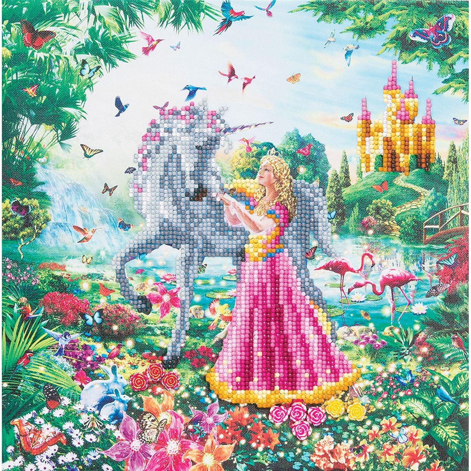 Kristall-Kunst, Crystal Art - CA Bausatz (Medium) - Die Prinzessin und das Einhorn