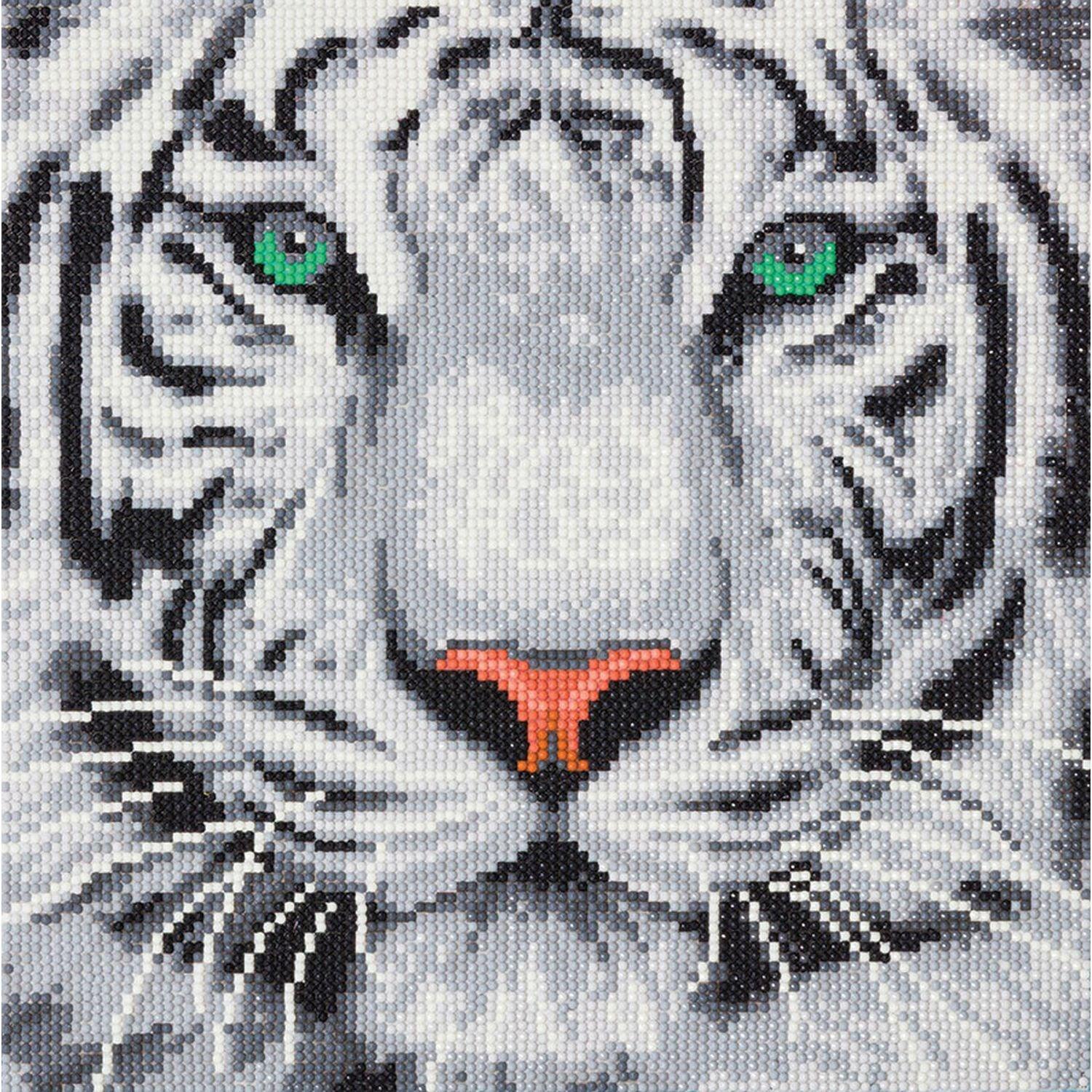 Kristall-Kunst, Crystal Art - CA Bausatz (Medium) - Weißer Tiger