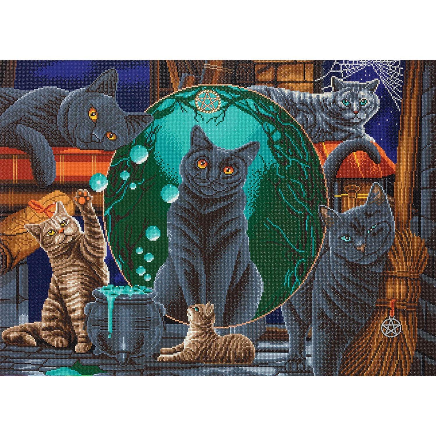 Kristall-Kunst, Crystal Art - CA Bausatz (XL Größe A) - Magical Cats