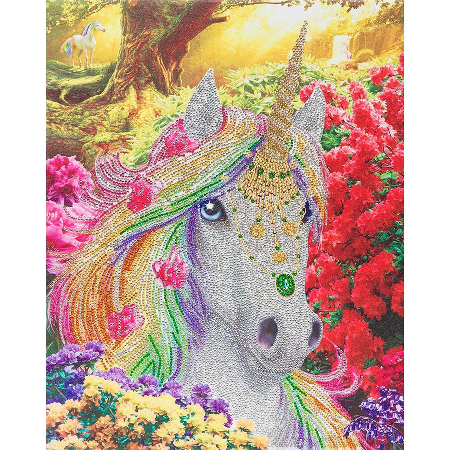 Kristall-Kunst, Crystal Art - CA Kit (Groß) - Einhornwald