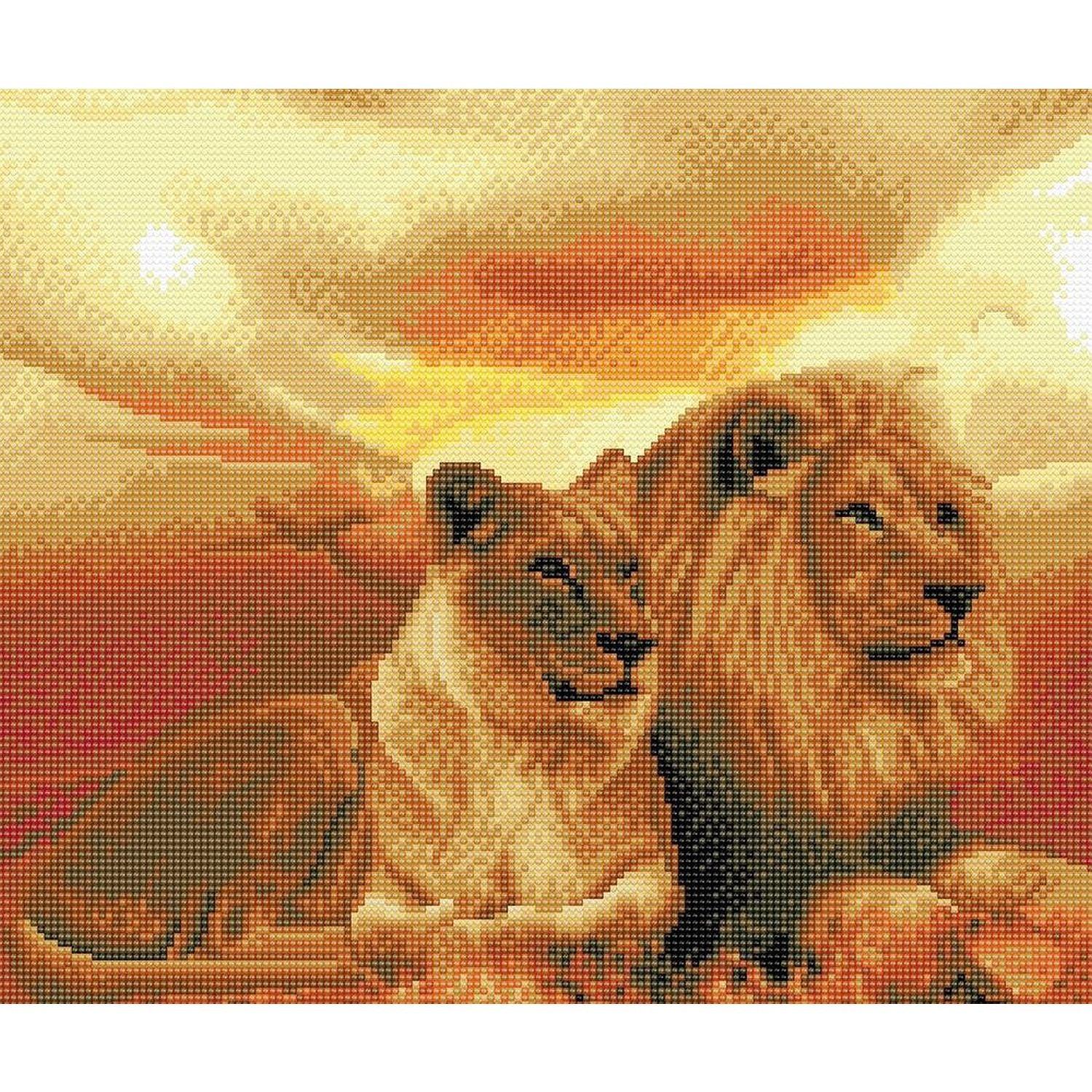 Kristall-Kunst, Crystal Art - CA Kit (Groß) - Lions of the Savannah