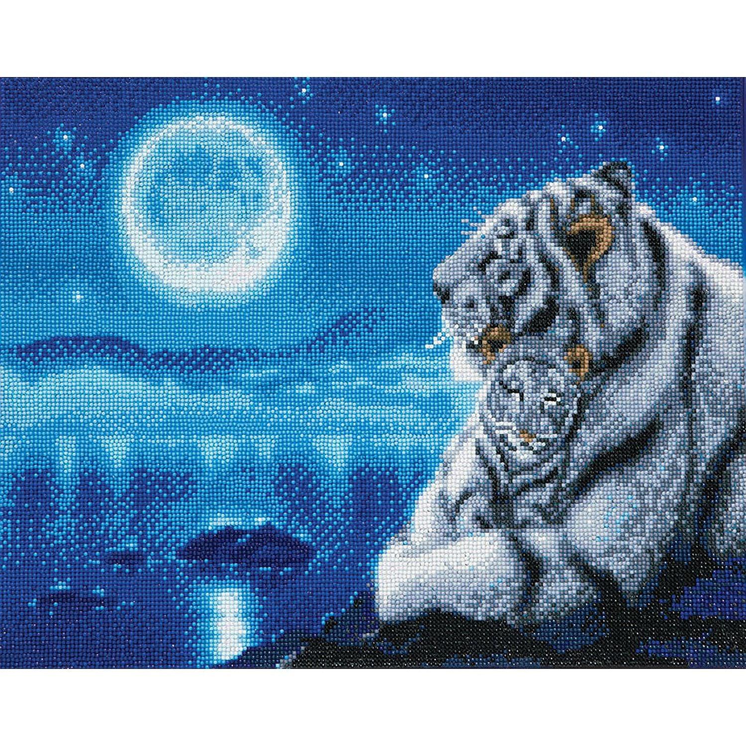 Kristall-Kunst, Crystal Art - CA Kit (Groß) - Lullaby White Tigers