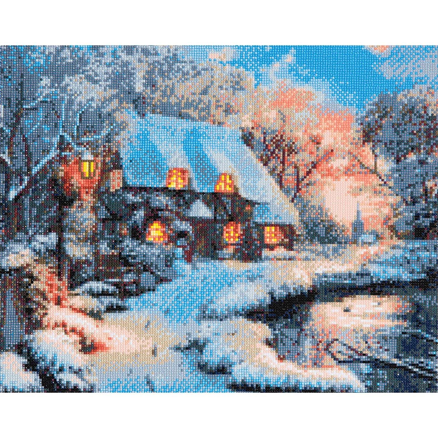 Kristall-Kunst, Crystal Art - CA Kit (Groß) - Winter Cottage