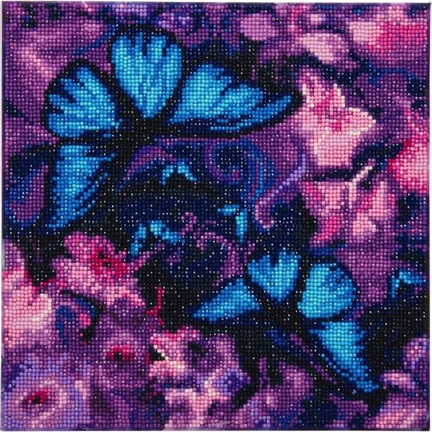 Kristall-Kunst, Crystal Art - CA Kit (Medium) - Blauviolette Schmetterlinge