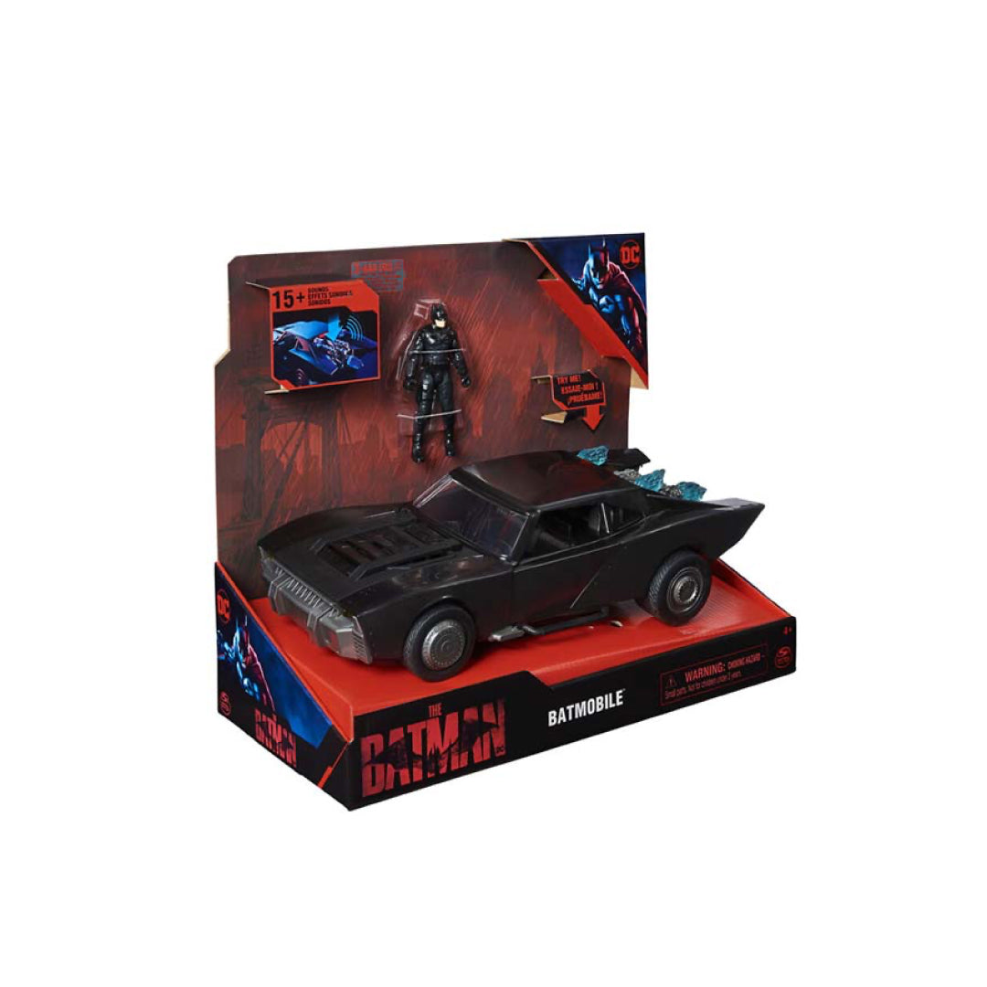 DC, DC Comics Batman Batmobile mit 4in Batman Figur Spielzeug - Schwarz