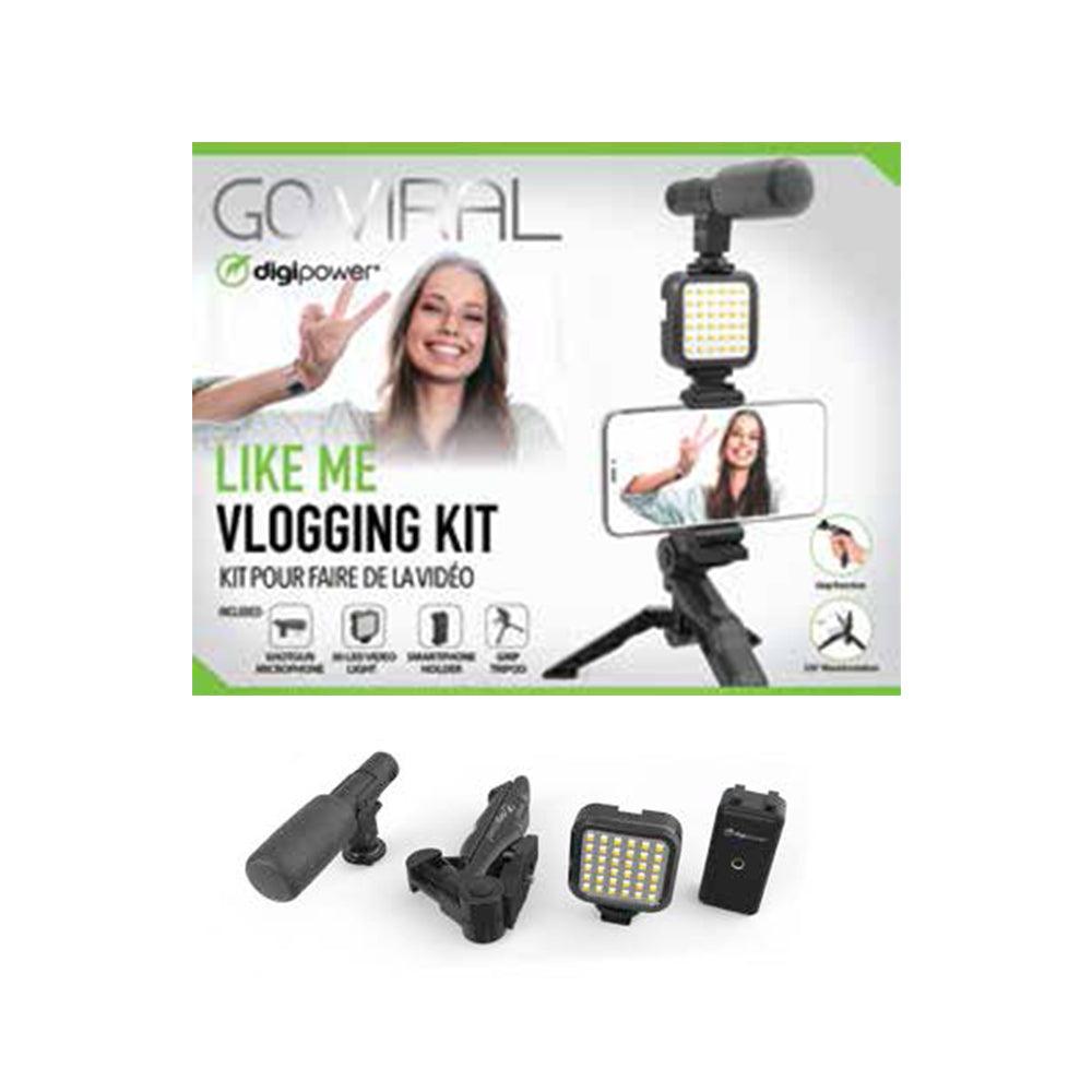 Digipower, Digipower - Vlogging Kit Like Me 4er Set Mikrofon/Stativ/LED/Halterung