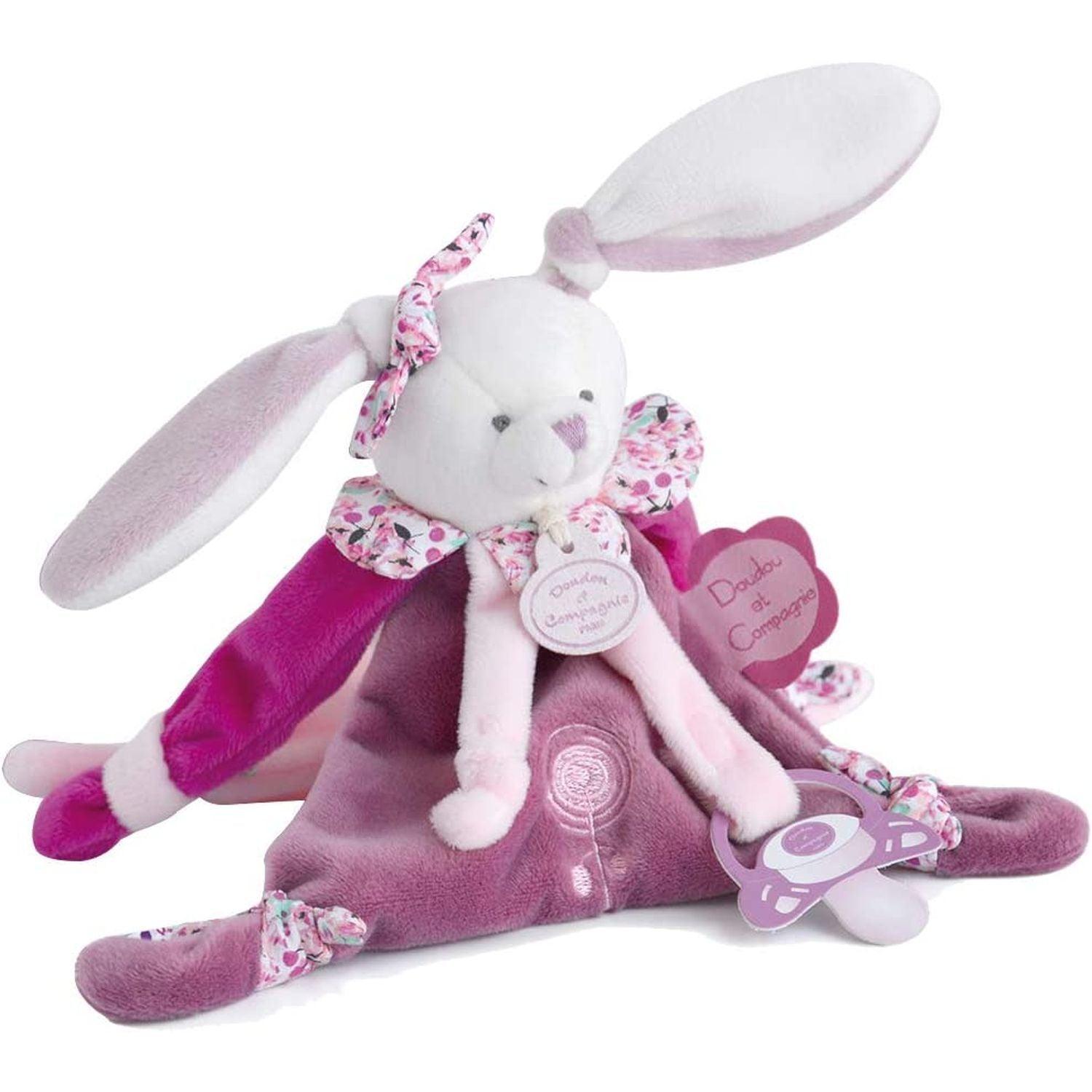 Doudou, Doudou - Cerise Kaninchen Doudou mit Schnuller Clip 17Cm