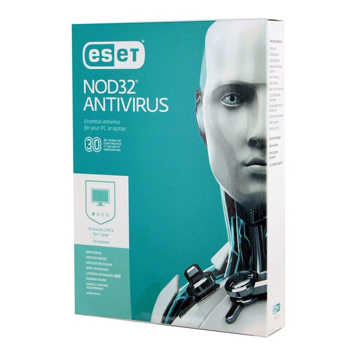 Eset, Eset - USA ACTIVATION ONLY Nod32 Antivirus 3-User 1Jahr PC/Mac/Linux