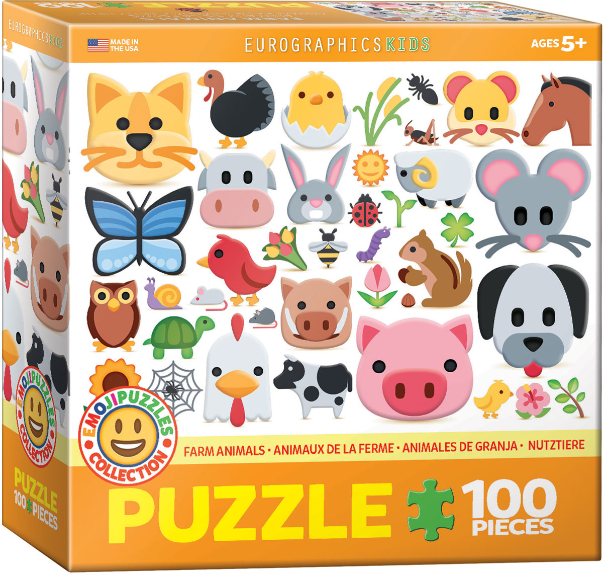 Eurographics, Eurographics - Bauernhof Tiere Emojipuzzles 100pc (100pc Puzzle)