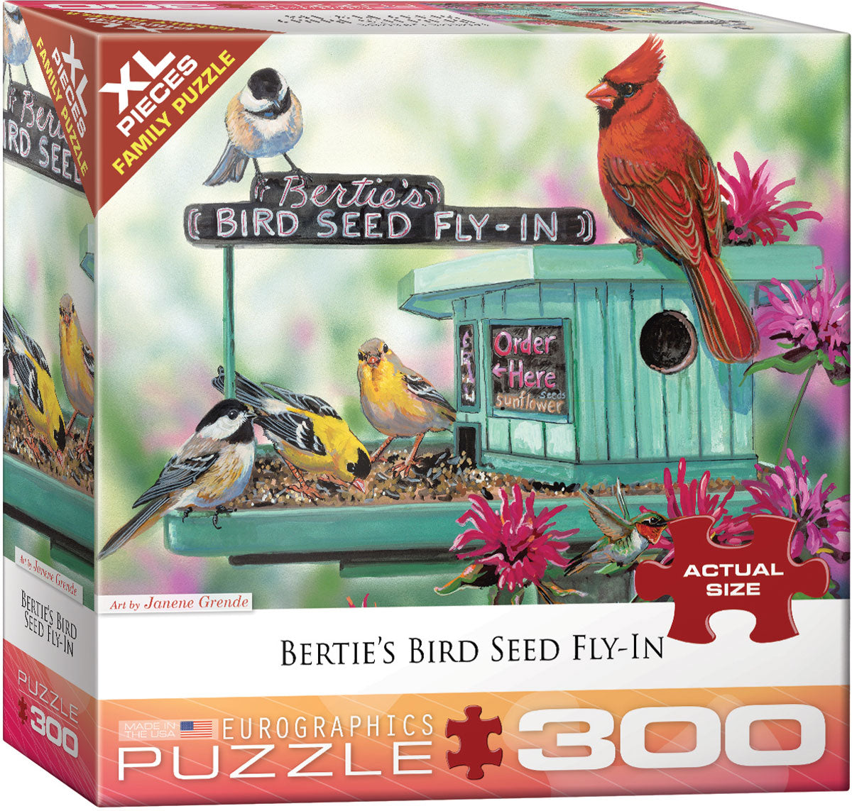 Eurographics, Eurographics - Bertie's Bird Seed Fly-In von Janene Grende (300 Stück - XL-Puzzleteile)