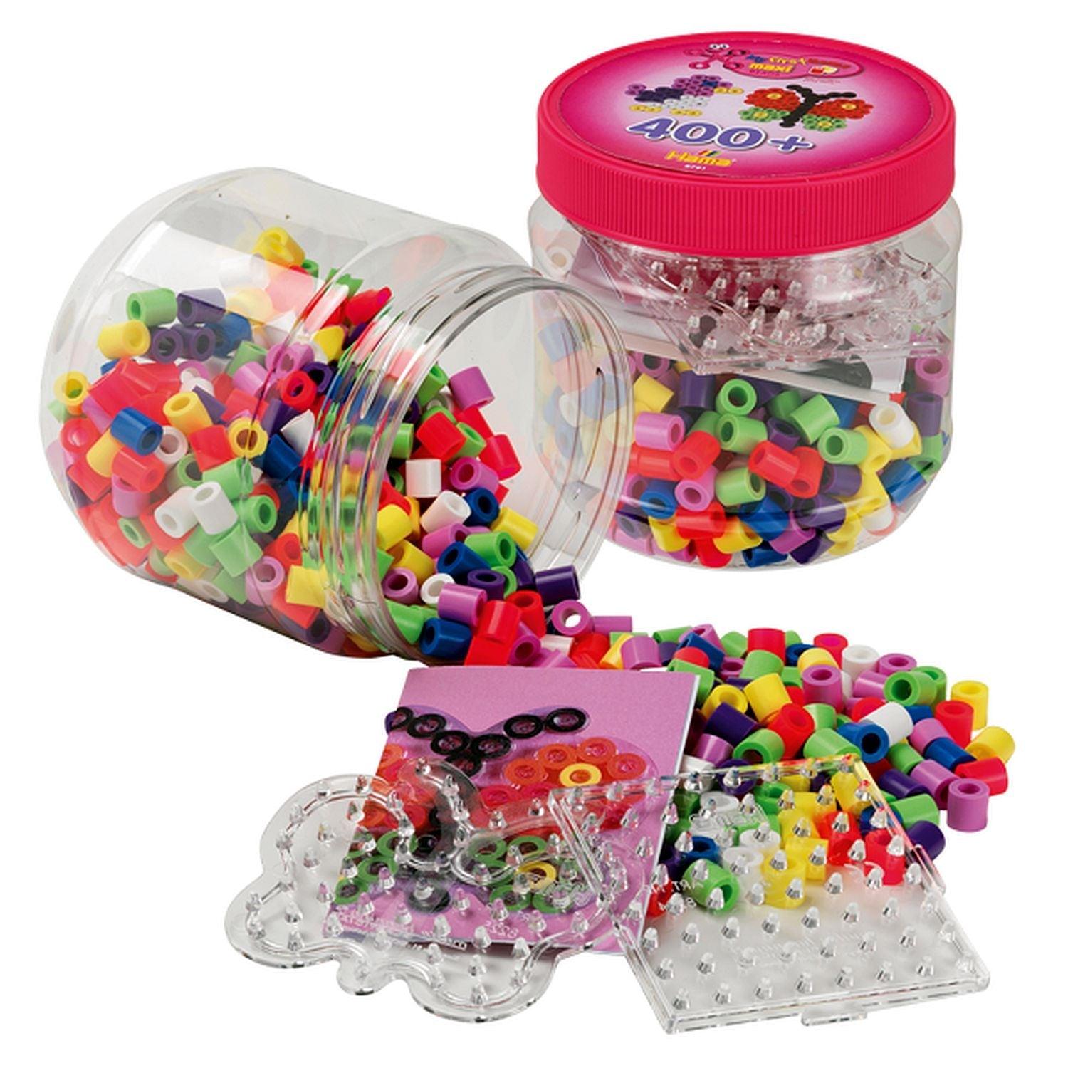 Hama, Hama - Maxi 400 Perlen & Stecktafelin Wanne - - - Pink