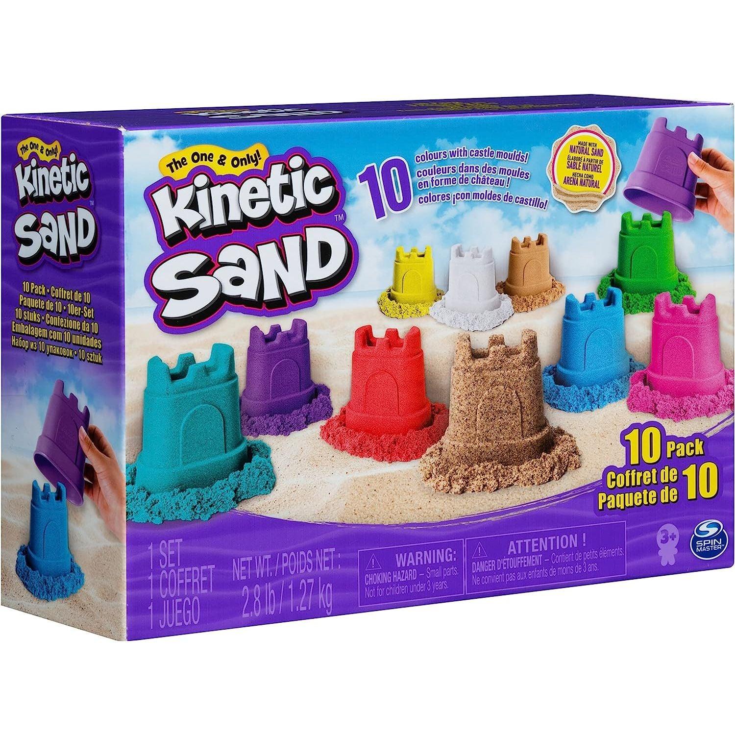 Kinetischer Sand, Kinetic Sand - Burg-Container 10-Farben-Packung