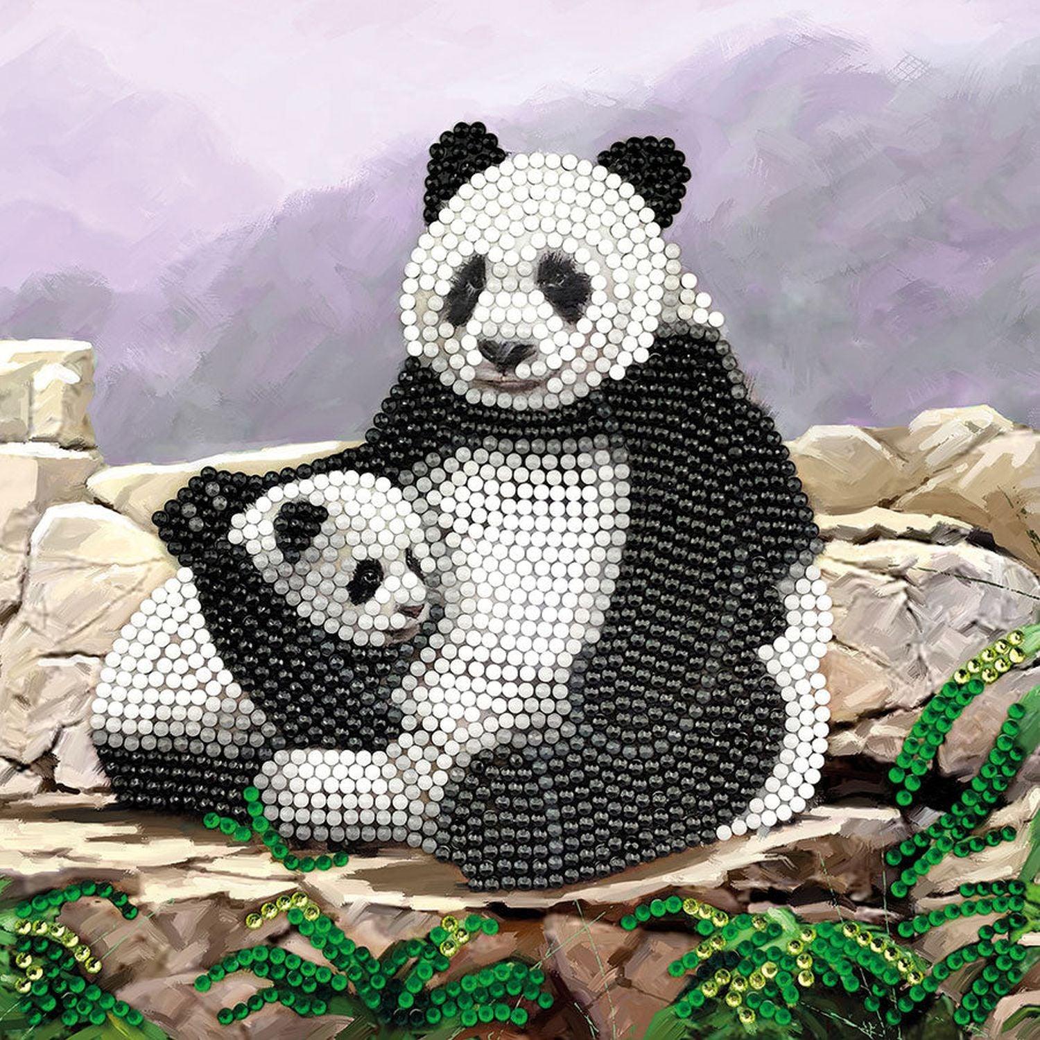 Kristall-Kunst, Kristallkunst - CA-Karte - Panda