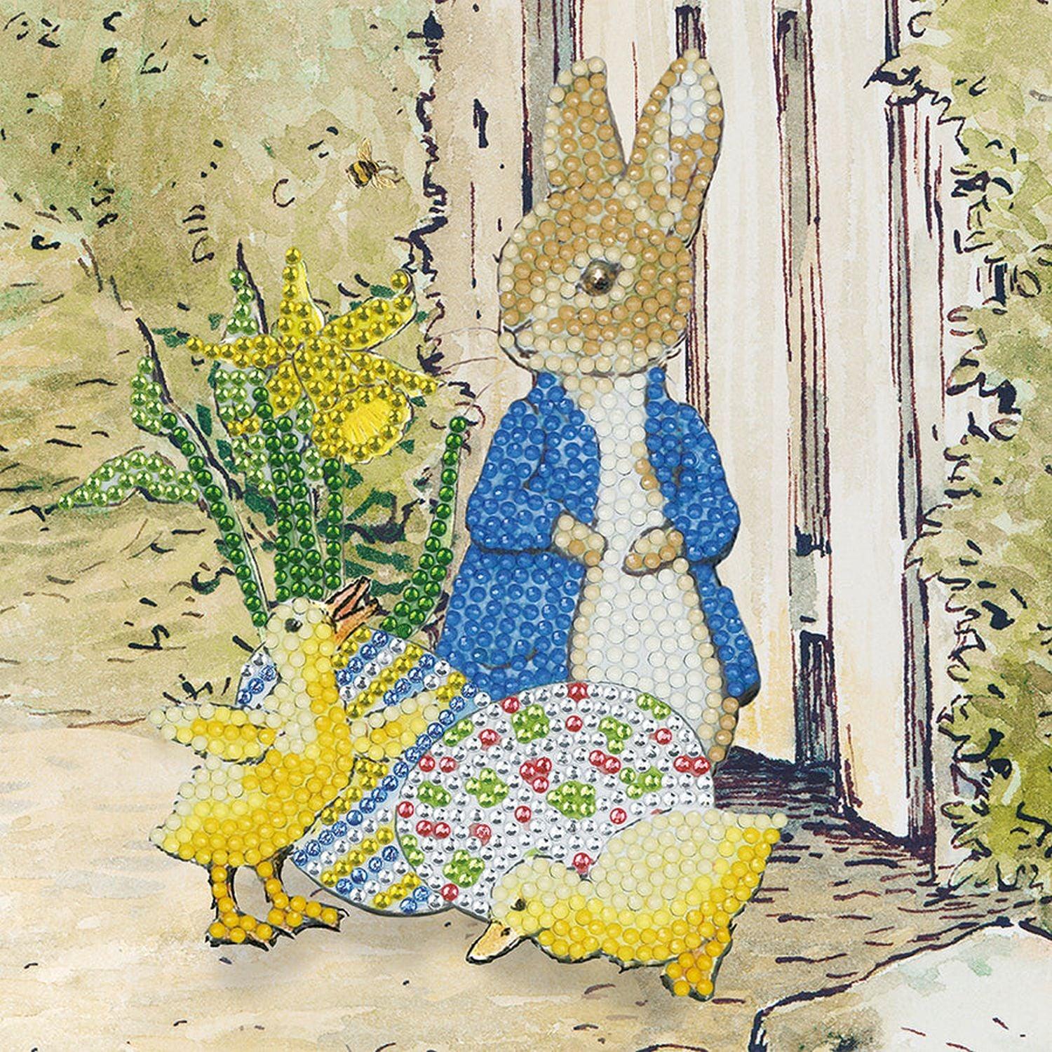 Kristall-Kunst, Kristallkunst - CA-Karte - Peter Rabbit und Küken