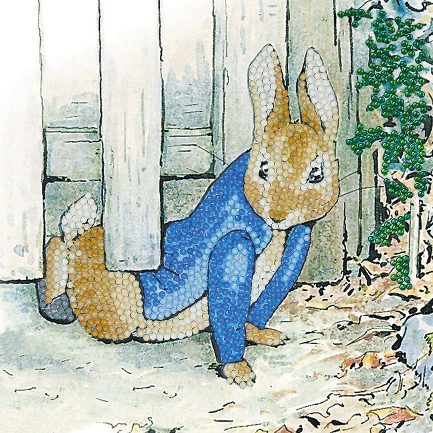 Kristall-Kunst, Kristallkunst - CA-Karte - Peter Rabbit unter dem Zaun