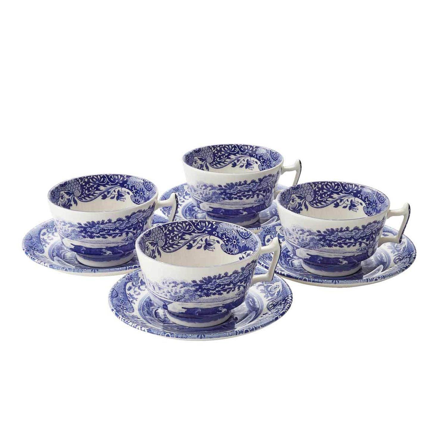 SPODE, Spode - Blaue italienische Teetasse & Untertasse 7oz