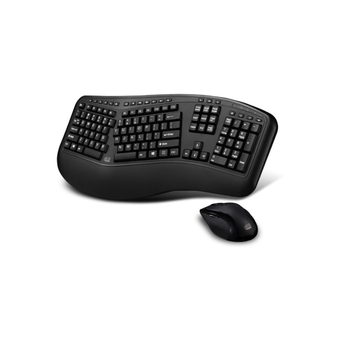 Adesso, Tastatur & Maus Combo Drahtlos Ergo 1600dpi PC/MAC- FRENCH Kanadisch - Schwarz