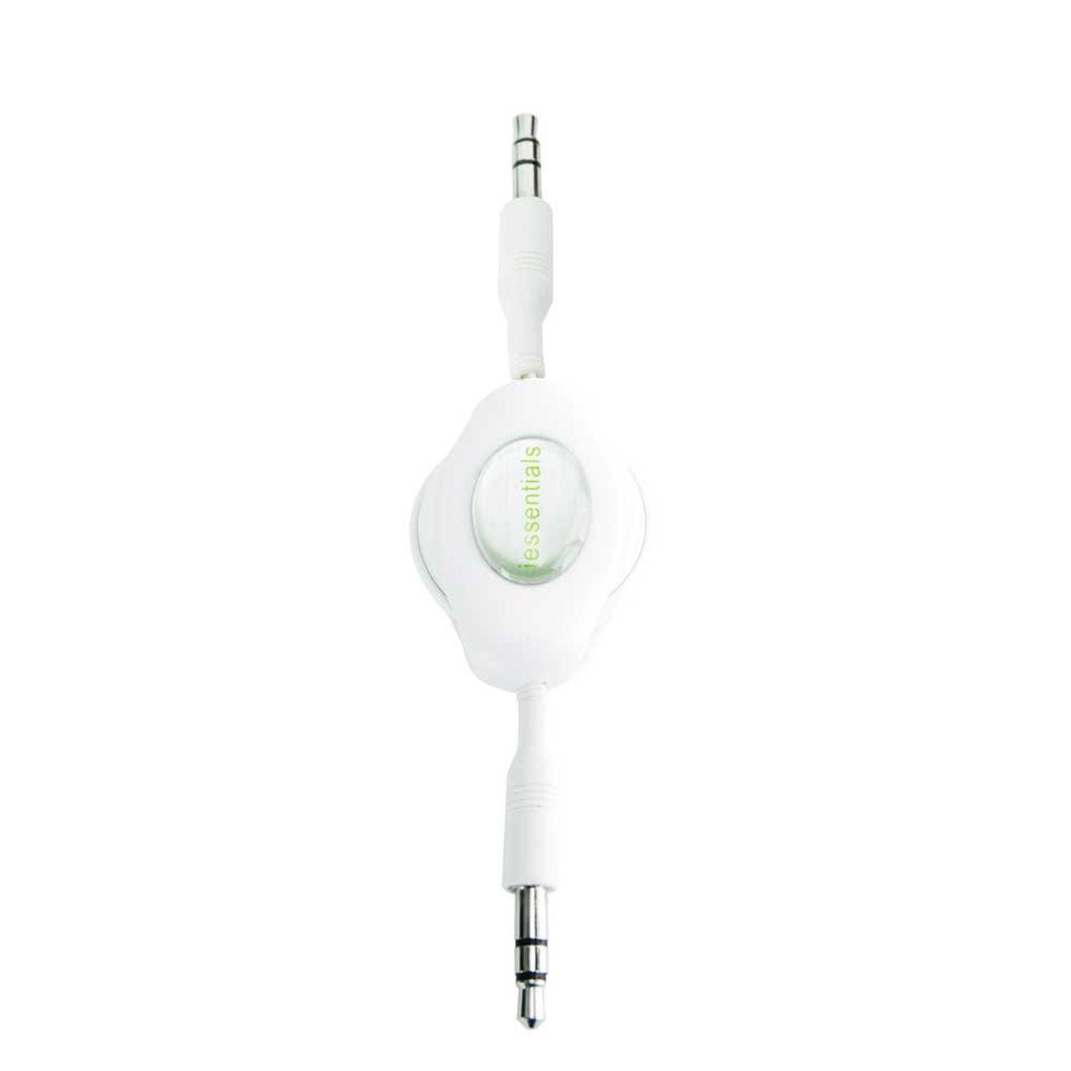 iEssentials, iEssentials - Aufrollbares 3,5 mm Stereo-Zusatzkabel - Weiß