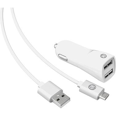 iEssentials, iEssentials - Autoladegerät 2.4amp 2 Port mit USB-C zu A Kabel