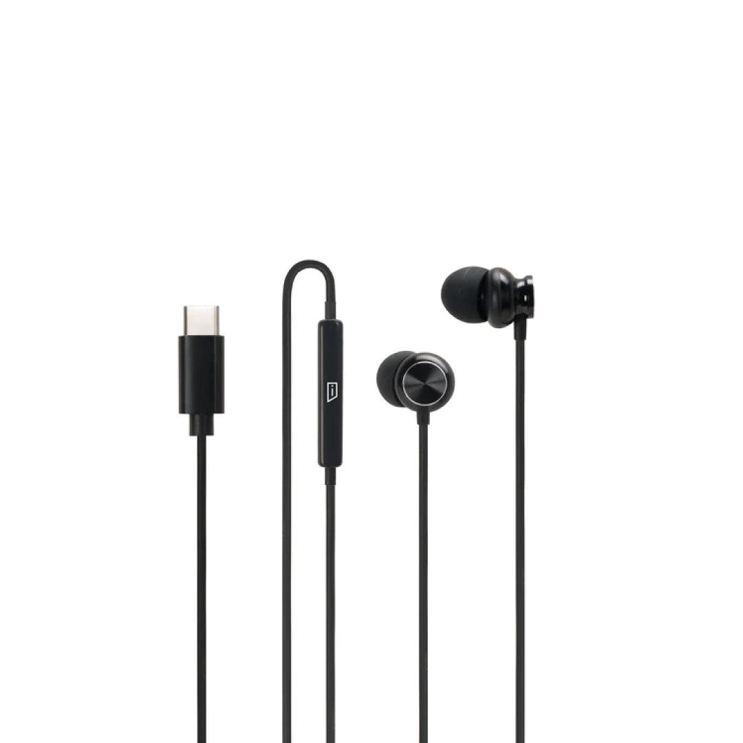 iStore, iStore - Ohrhörer Classic Luxeinline Mic mit Musiksteuerung USB-C - Mattschwarz (AEH7302CAI)