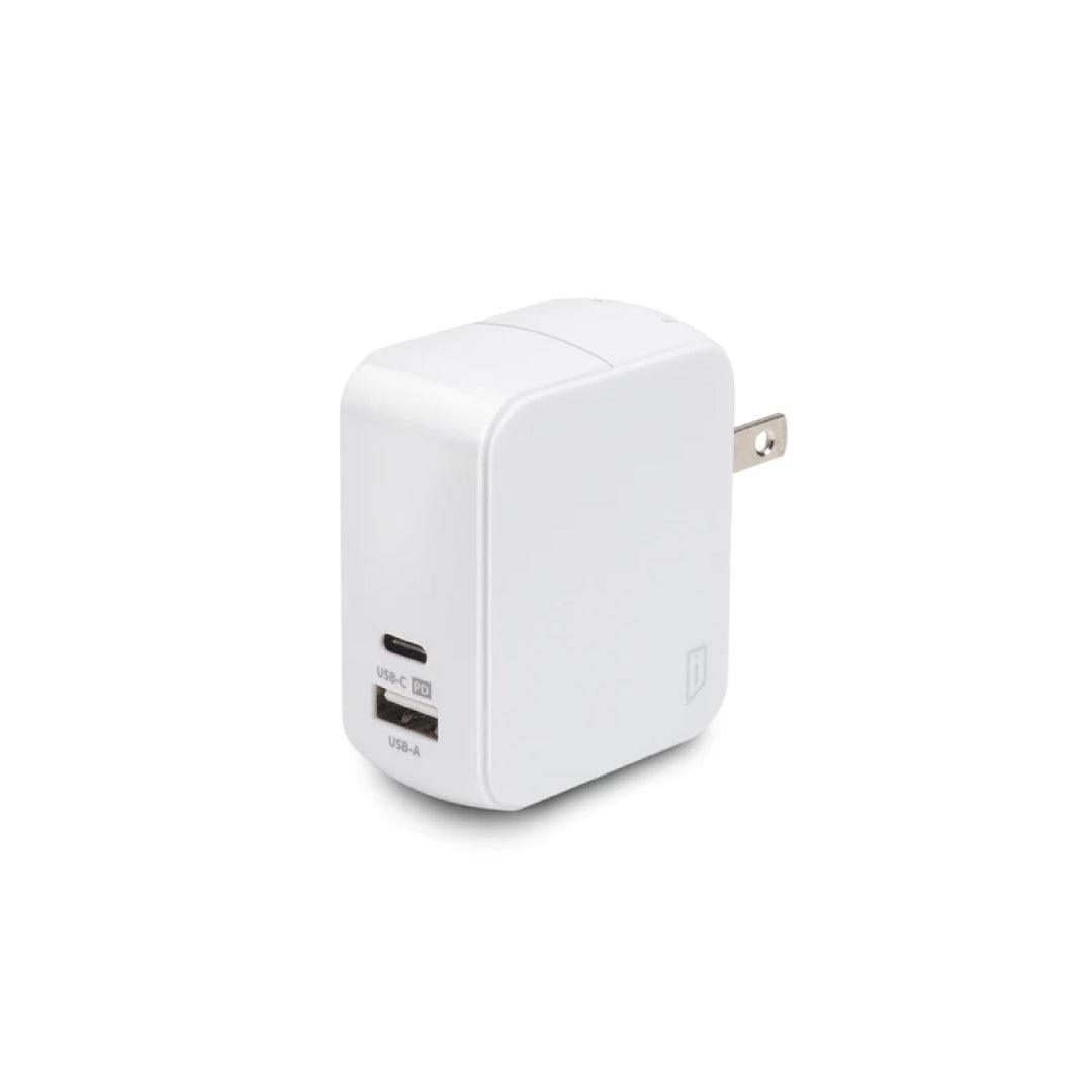 iStore, iStore - Wandladegerät 2 Port USB-A USB-C 30W Power Cube Klappbare Zinken - Weiß (APA759CAI)