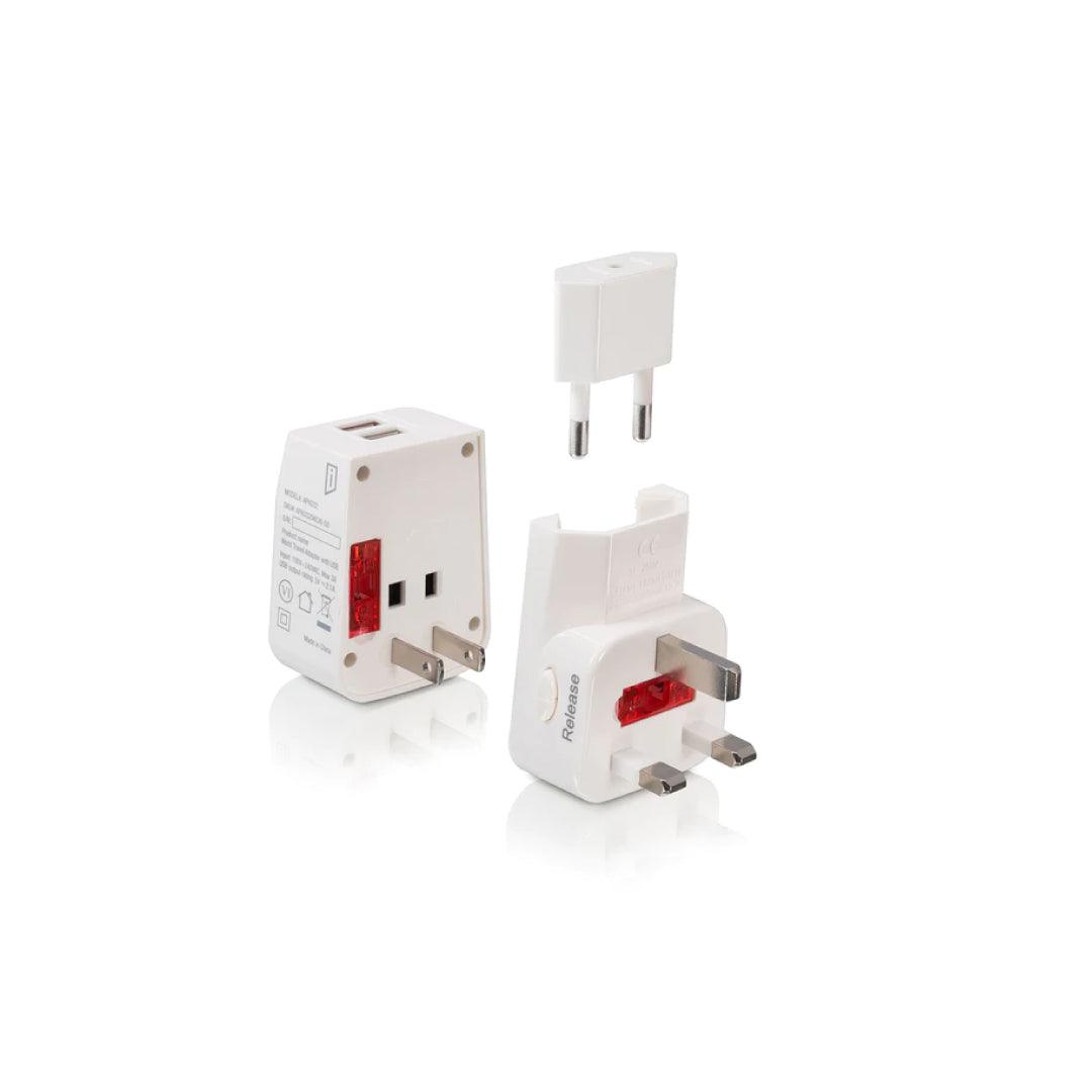 iStore, iStore - Weltreise-Adapter 100 - 250VAC mit 2 USB-A-Ladeanschlüssen - Weiß (APK03206CAI)